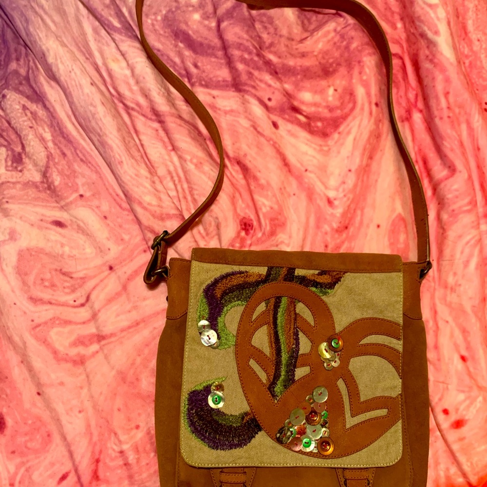 Oilily satchel side cognac crossbody bag